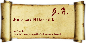 Jusztus Nikolett névjegykártya